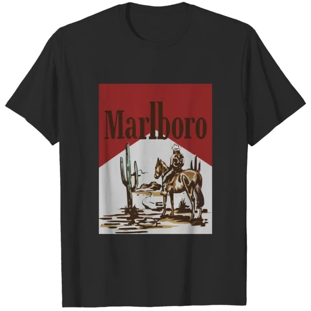 Black Marlboro Graphic Tee SHIRT NEW UNISEX ADULT MODERN VINTAGE